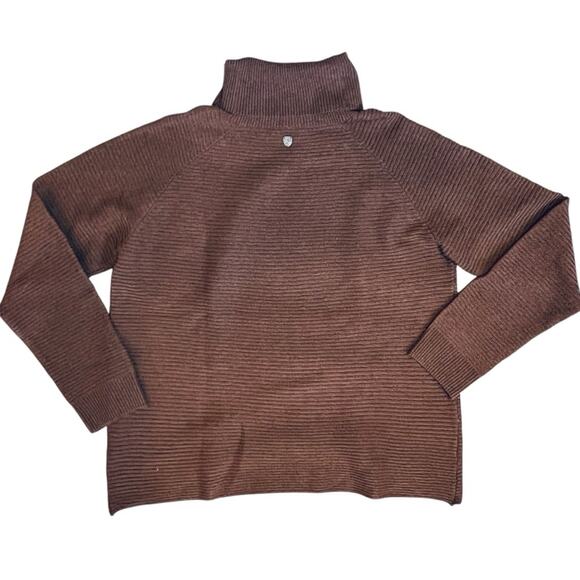 Kuhl Women’s Sz L Brown Ribbed Sweater Solace Cowl Neck Long Sleeve - Picture 9 of 13